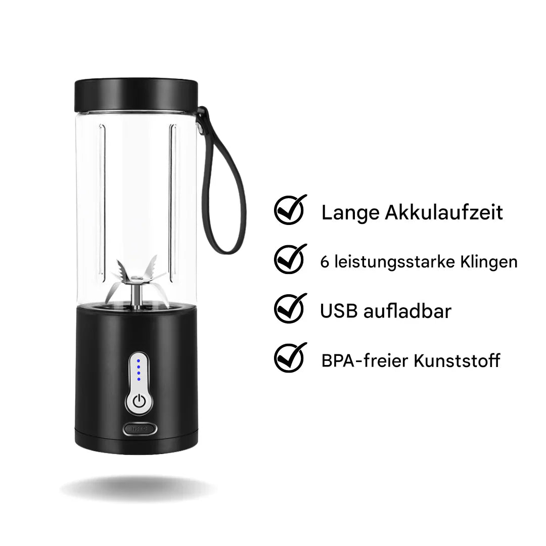 Lisslune | Portable Smoothie Maker with 6 Powerful Blades – Compact Blender for On-the-Go