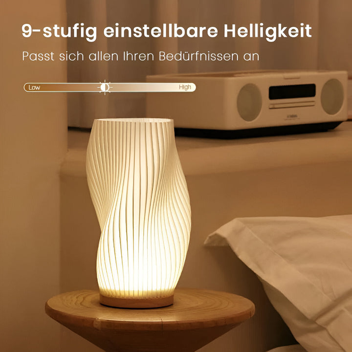 Lisslune | DreamWave - Modern cream-colored 3D wave lamp with elegant metal base