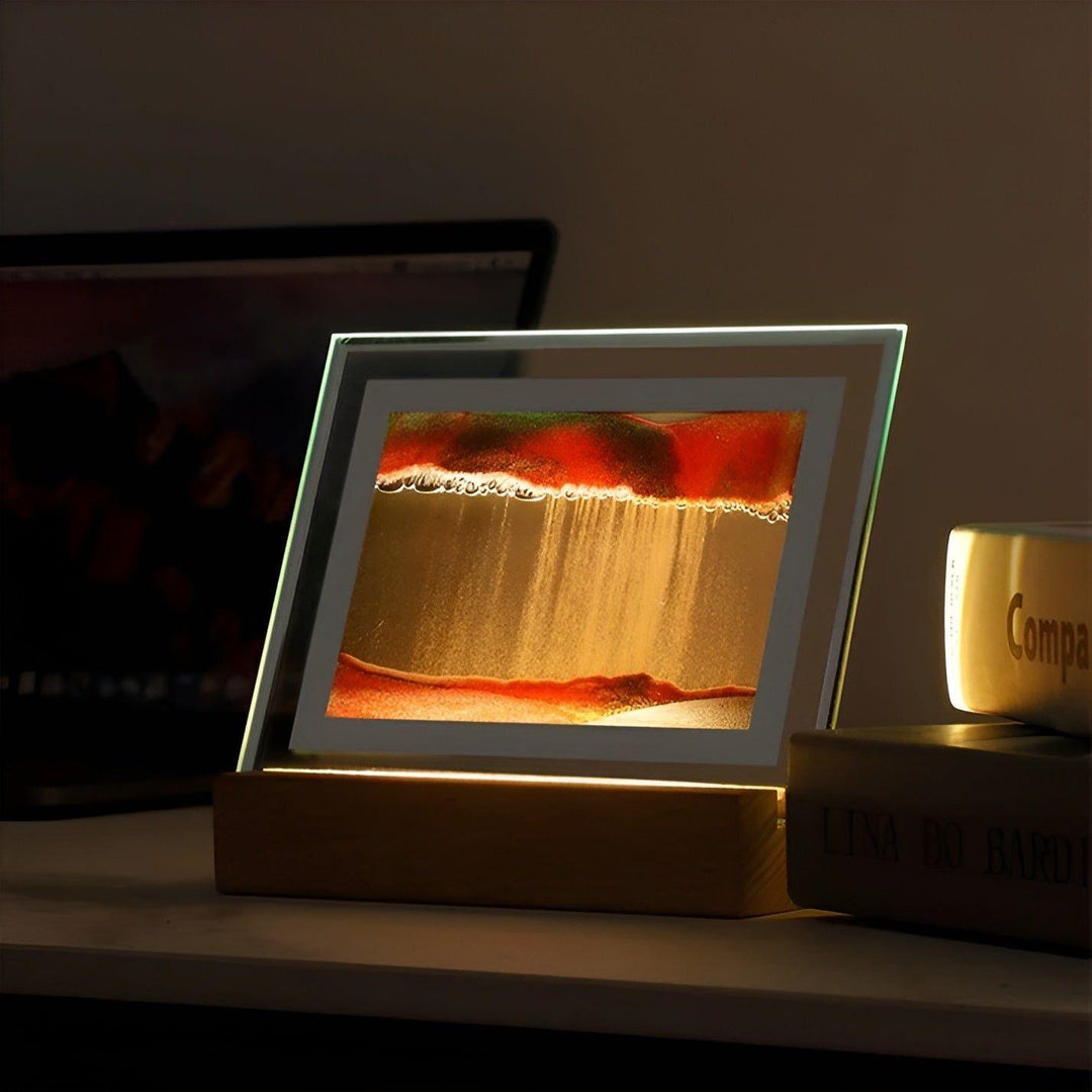 Lisslune | SereniGlow – Hypnotic Sand Art Lamp with Calming LED Light
