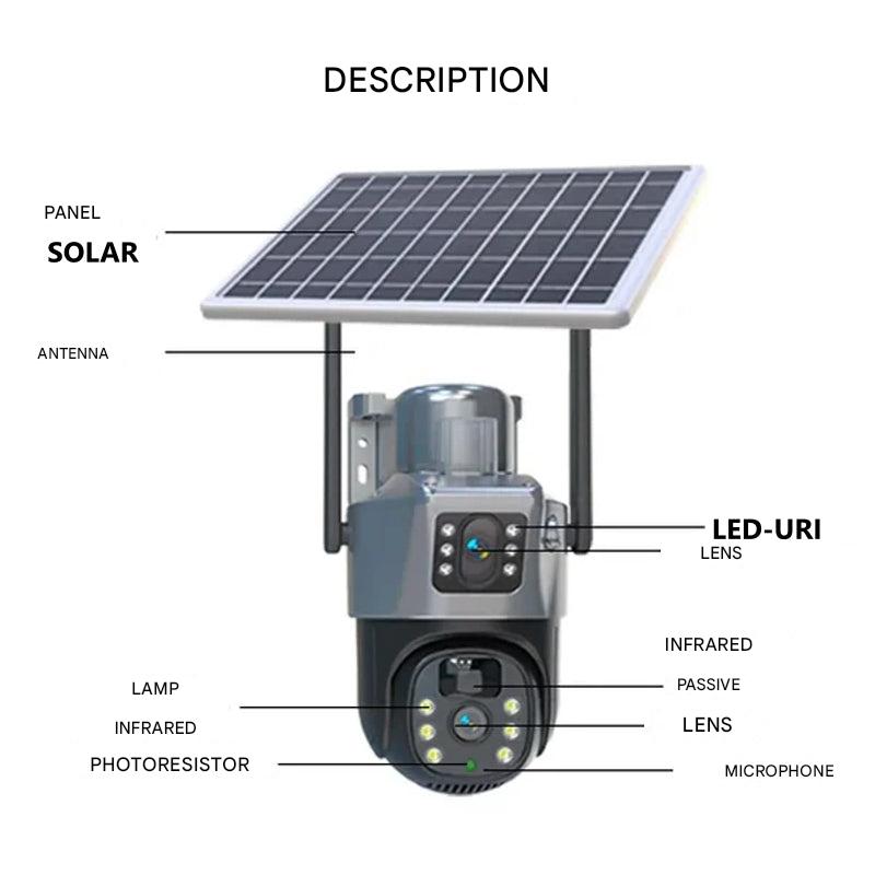Lisslune | DualGuard Solar 4K – Wireless Security Camera with Solar Panel & 360° App Control