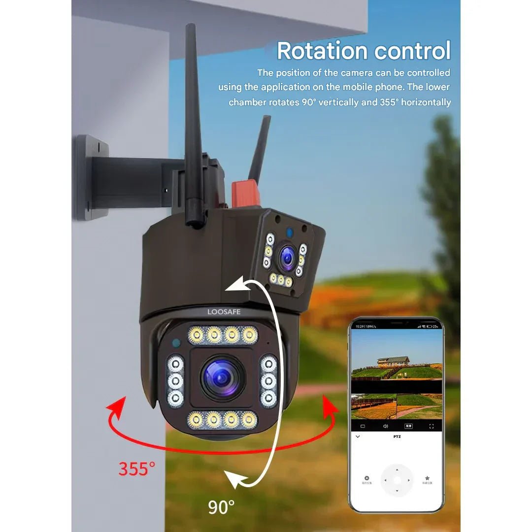 Lisslune | DualGuard Solar 4K – Wireless Security Camera with Solar Panel & 360° App Control