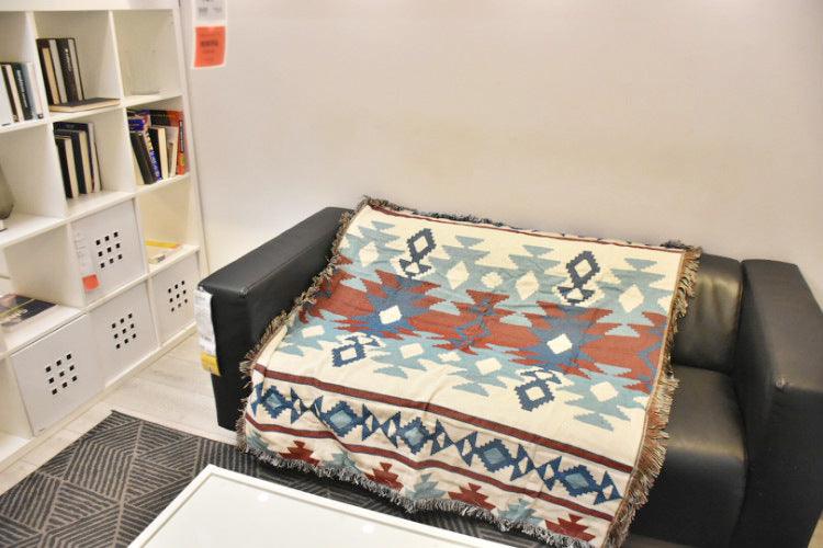 Lisslune | Chic American Geometric Cotton Blanket for Elegant Home Decoration