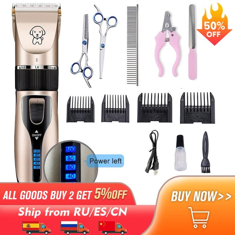 Lisslune | Whisper-Quiet Pet Grooming Hair Clipper Set for Dogs and Cats