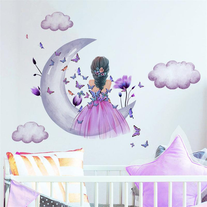 Lisslune | Celestial Butterfly Maiden PVC Wall Decor Sticker for Dreamy Room Transformation