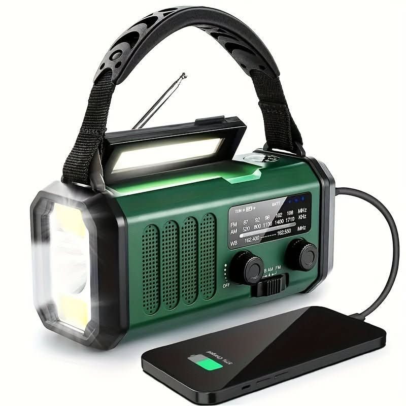 Lisslune | Emergency radio with solar, flashlight & USB charging function