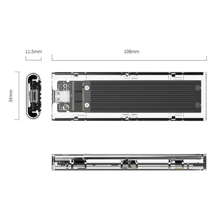 Lisslune | ORICO TCM2-C3 NVMe M.2 SSD enclosure (10Gbps)(Black)