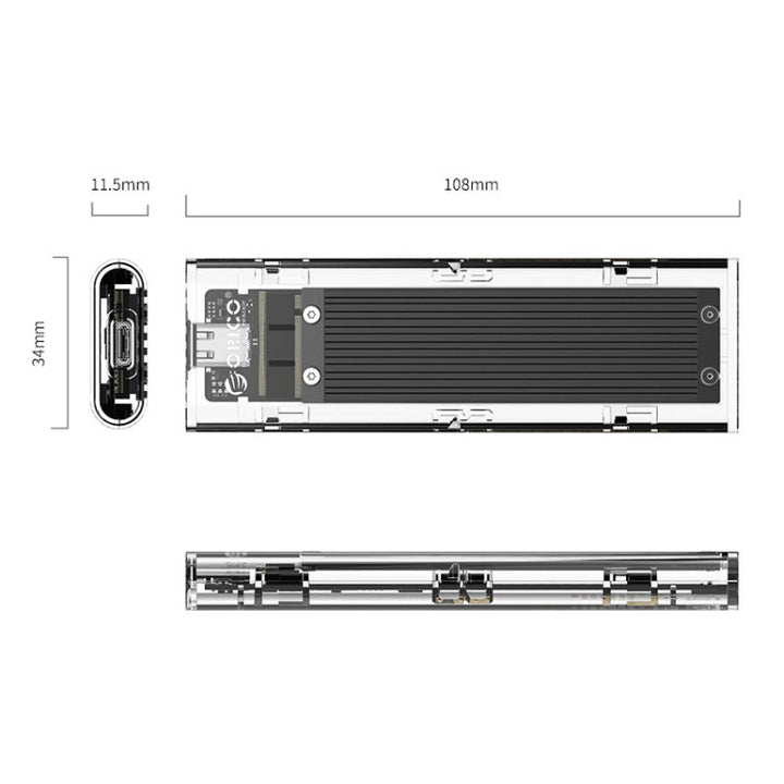 Lisslune | ORICO TCM2-C3 NVMe M.2 SSD enclosure (10Gbps)(Black)