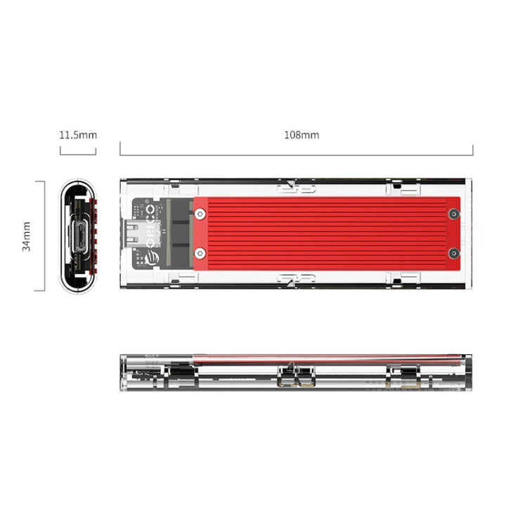 Lisslune | ORICO TCM2-C3 NVMe M.2 SSD enclosure (10Gbps)(Red)