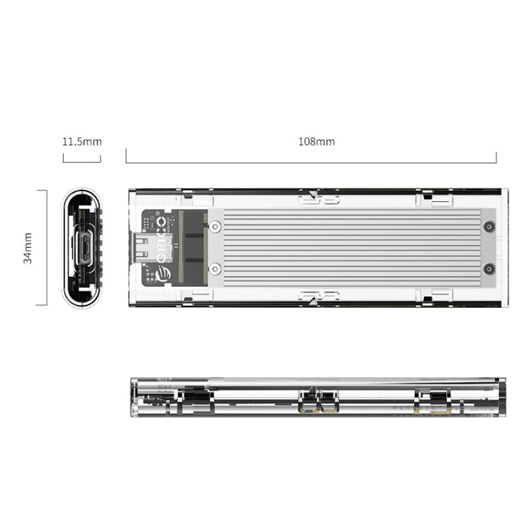 Lisslune | ORICO TCM2-C3 NVMe M.2 SSD enclosure (10Gbps)(Silver)