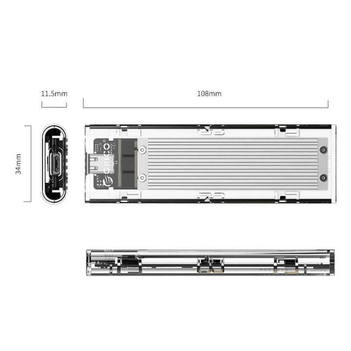 Lisslune | ORICO TCM2-C3 NVMe M.2 SSD enclosure (10Gbps)(Silver)