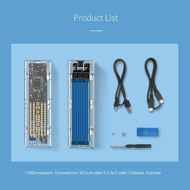Lisslune | ORICO TCM2-C3 NVMe M.2 SSD enclosure (10Gbps)