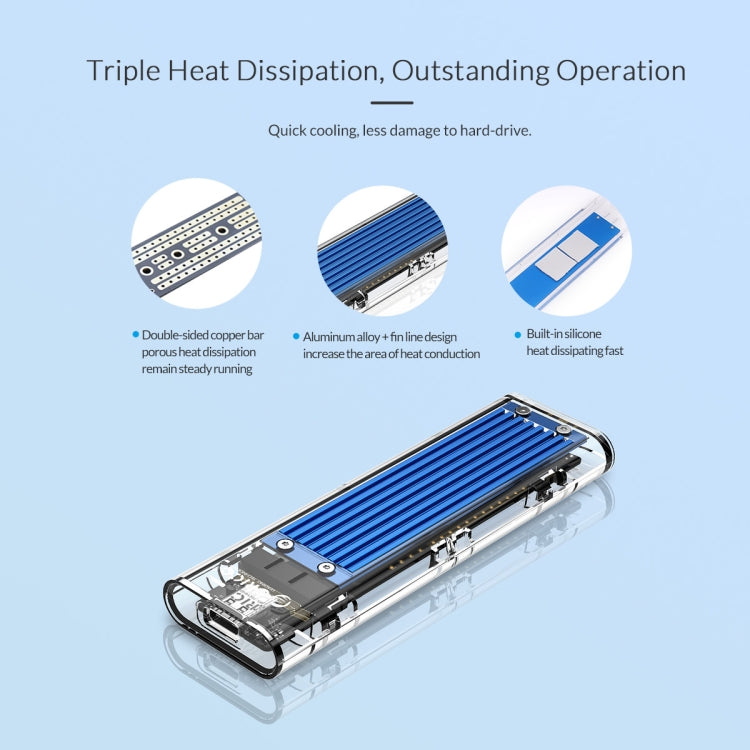 Lisslune | ORICO TCM2-C3 NVMe M.2 SSD enclosure (10Gbps)(Silver)