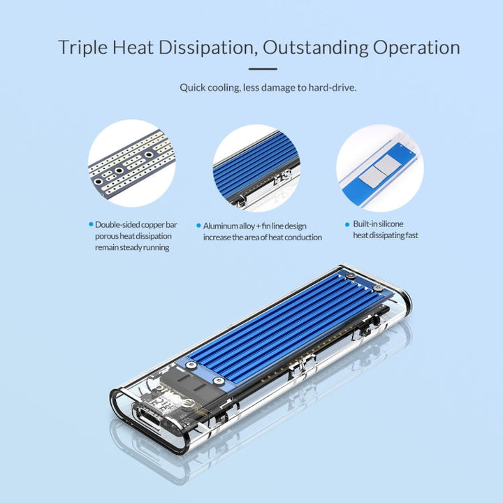 Lisslune | ORICO TCM2-C3 NVMe M.2 SSD enclosure (10Gbps)(Silver)