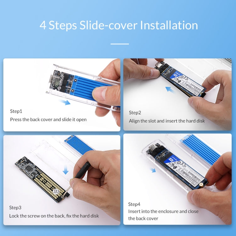 Lisslune | ORICO TCM2-C3 NVMe M.2 SSD enclosure (10Gbps)(Silver)