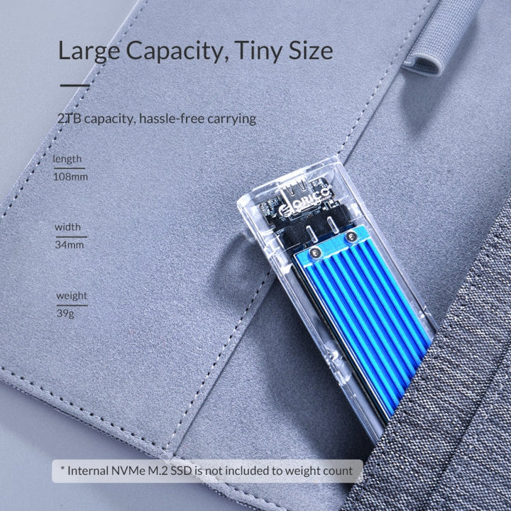 Lisslune | ORICO TCM2-C3 NVMe M.2 SSD enclosure (10Gbps)(Silver)