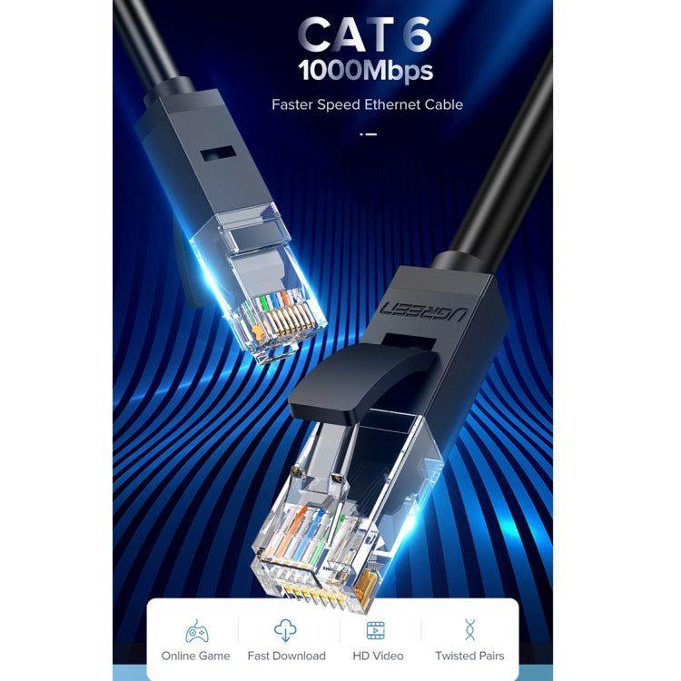 Lisslune | UGREEN NW102 Cat6 RJ45 household gigabit shielded round cable, length: 10m