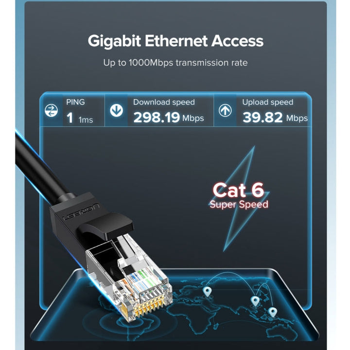 Lisslune | UGREEN NW102 Cat6 RJ45 household gigabit shielded round cable, length: 10m