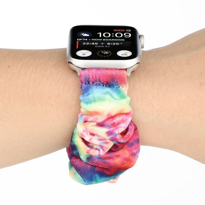 Lisslune | Flannel Hair Ring Bracelet Strap for Apple Watch Ultra 49mm & Watch Ultra 2 49mm / Series 9 & 8 & 7 45mm / SE 3 & SE 2 & 6 & SE & 5 & 4 44mm / 3 & 2 & 1 42mm (8)