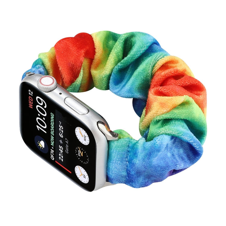 Lisslune | Flannel Hair Ring Strap Watch Band for Apple Watch Ultra 49mm & Watch Ultra 2 49mm / Series 9 & 8 & 7 45mm / SE 3 & SE 2 & 6 & SE & 5 & 4 44mm / 3 & 2 & 1 42mm(9)