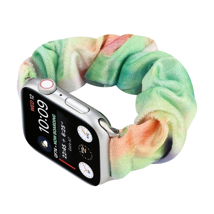 Lisslune | Flannel Hair Ring Bracelet Watch Band for Apple Watch Ultra 49mm & Watch Ultra 2 49mm / Series 9 & 8 & 7 45mm / SE 3 & SE 2 & 6 & SE & 5 & 4 44mm / 3 & 2 & 1 42mm (18)