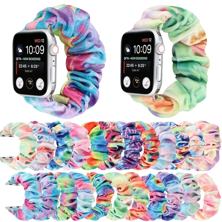 Lisslune | Flannel Hair Ring Bracelet for Apple Watch Ultra 49mm & Watch Ultra 2 49mm / Series 9 & 8 & 7 45mm / SE 3 & SE 2 & 6 & SE & 5 & 4 44mm / 3 & 2 & 1 42mm (13)