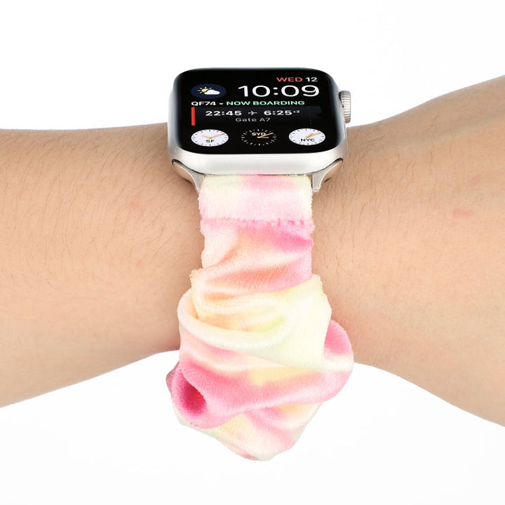 Lisslune | Flannel Hair Ring Bracelet Watch Band for Apple Watch Series 9&8&7 41mm / SE 3&SE 2&6&SE&5&4 40mm / 3&2&1 38mm(1)