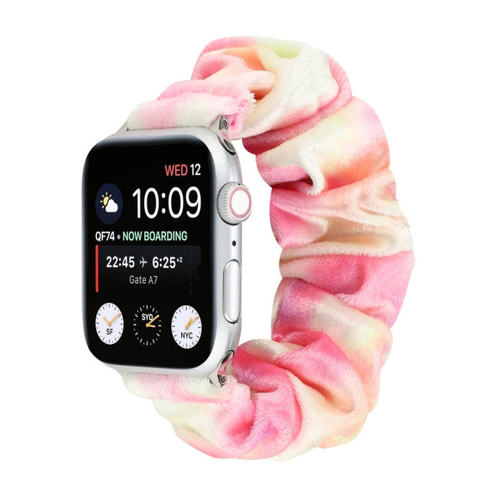 Lisslune | Flannel Hair Ring Bracelet Watch Band for Apple Watch Series 9&8&7 41mm / SE 3&SE 2&6&SE&5&4 40mm / 3&2&1 38mm(1)