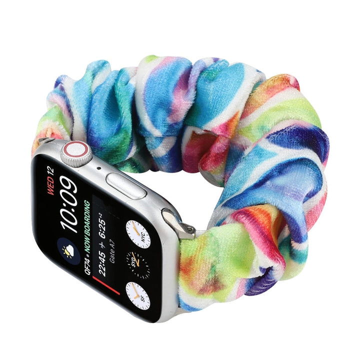 Lisslune | Flannel Hair Ring Watch Band for Apple Watch Series 9&8&7 41mm / SE 3&SE 2&6&SE&5&4 40mm / 3&2&1 38mm(4)
