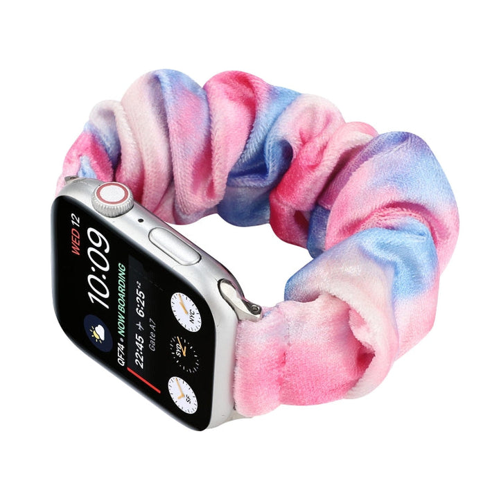Lisslune | Flannel Hair Ring Watch Band for Apple Watch Series 9&8&7 41mm / SE 3&SE 2&6&SE&5&4 40mm / 3&2&1 38mm(10)