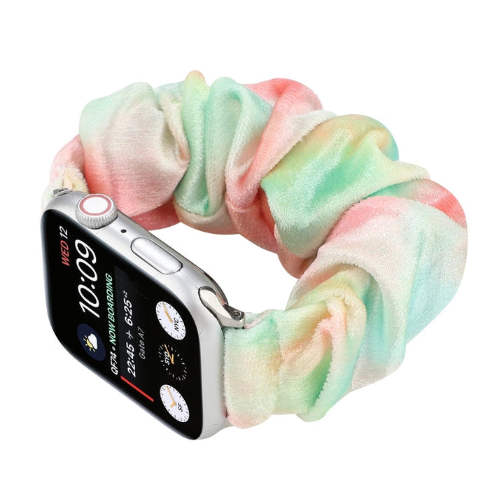 Lisslune | Flannel Hair Ring Bracelet Watch Band for Apple Watch Series 9&8&7 41mm / SE 3&SE 2&6&SE&5&4 40mm / 3&2&1 38mm(13)