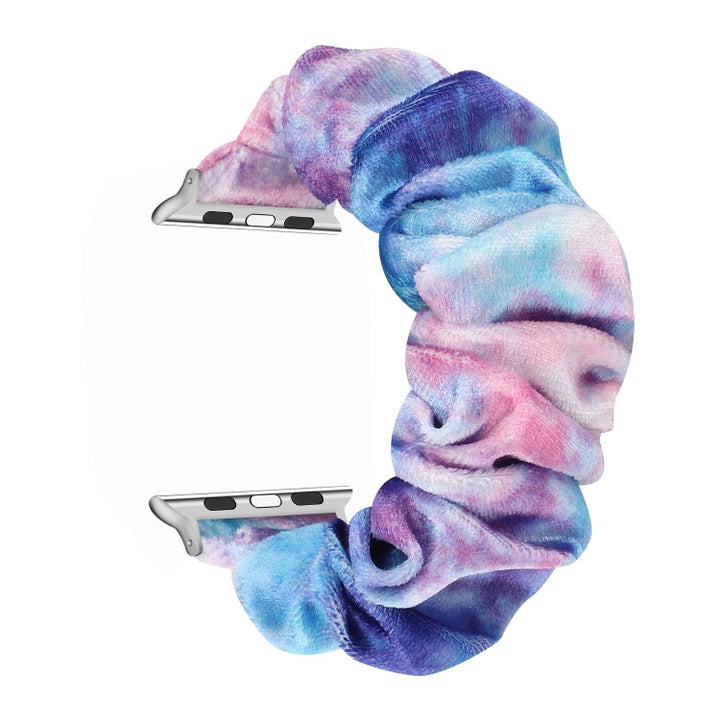 Lisslune | Flannel Hair Ring Bracelet Watch Band for Apple Watch Series 9&8&7 41mm / SE 3&SE 2&6&SE&5&4 40mm / 3&2&1 38mm(15)