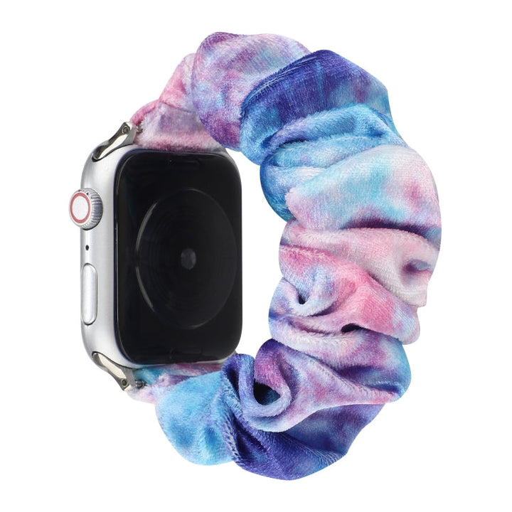 Lisslune | Flannel Hair Ring Bracelet Watch Band for Apple Watch Series 9&8&7 41mm / SE 3&SE 2&6&SE&5&4 40mm / 3&2&1 38mm(15)