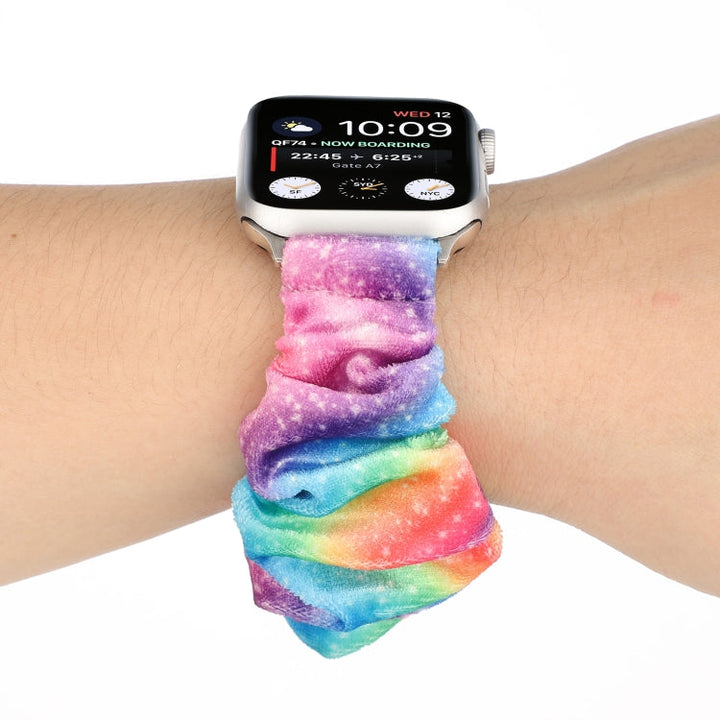 Lisslune | Flannel Hair Ring Watch Strap for Apple Watch Series 9&8&7 41mm / SE 3&SE 2&6&SE&5&4 40mm / 3&2&1 38mm(16)