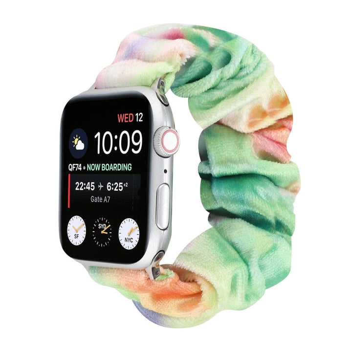 Lisslune | Flannel Hair Ring Watch Band for Apple Watch Series 9&8&7 41mm / SE 3&SE 2&6&SE&5&4 40mm / 3&2&1 38mm(18)