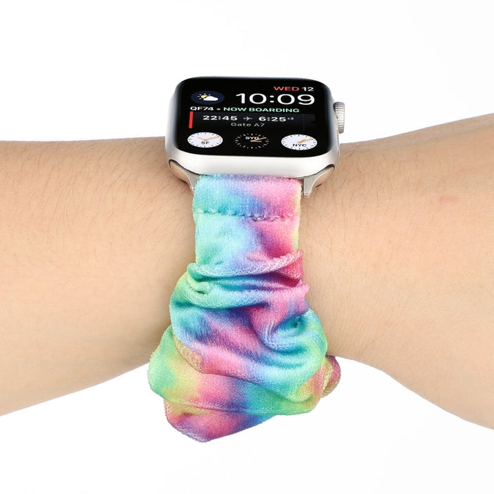 Lisslune | Flannel Hair Ring Bracelet for Apple Watch Series 9&8&7 41mm / SE 3&SE 2&6&SE&5&4 40mm / 3&2&1 38mm(21)