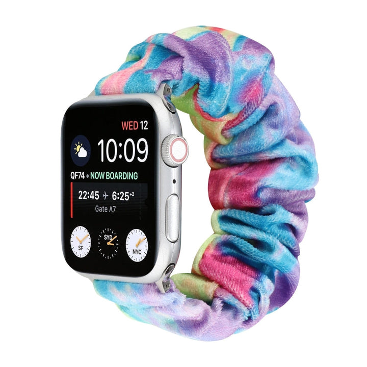 Lisslune | Flannel Hair Ring Watch Strap for Apple Watch Series 9&8&7 41mm / SE 3&SE 2&6&SE&5&4 40mm / 3&2&1 38mm(22)