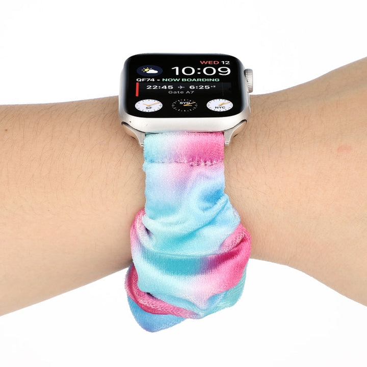Lisslune | Flannel Hair Ring Bracelet for Apple Watch Series 9&8&7 41mm / SE 3&SE 2&6&SE&5&4 40mm / 3&2&1 38mm(23)