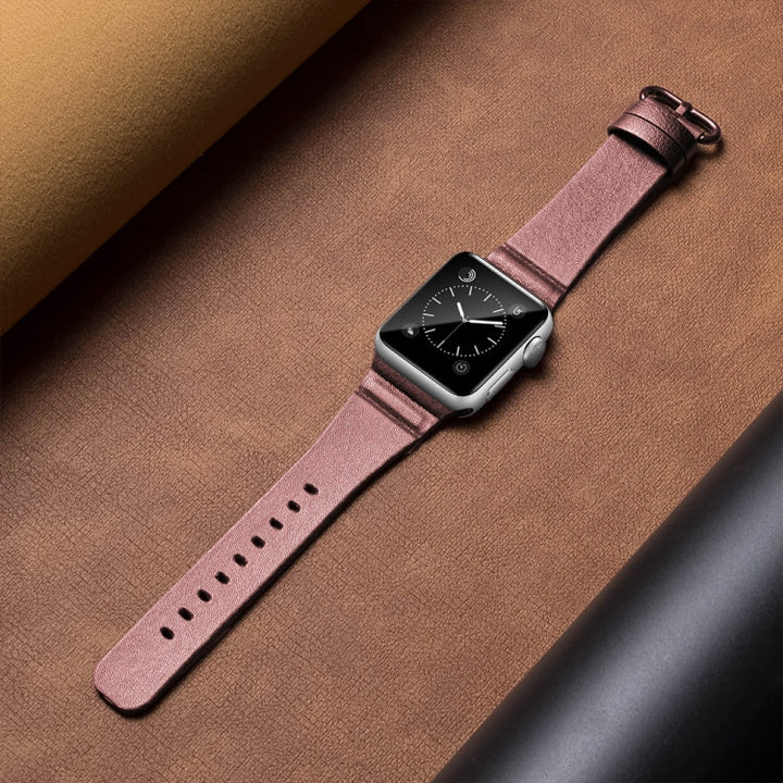 Lisslune | Leather Watch Bands for Apple Watch Series 7 45mm / 6 & SE & 5 & 4 44mm / 3 & 2 & 1 42mm (Pink)