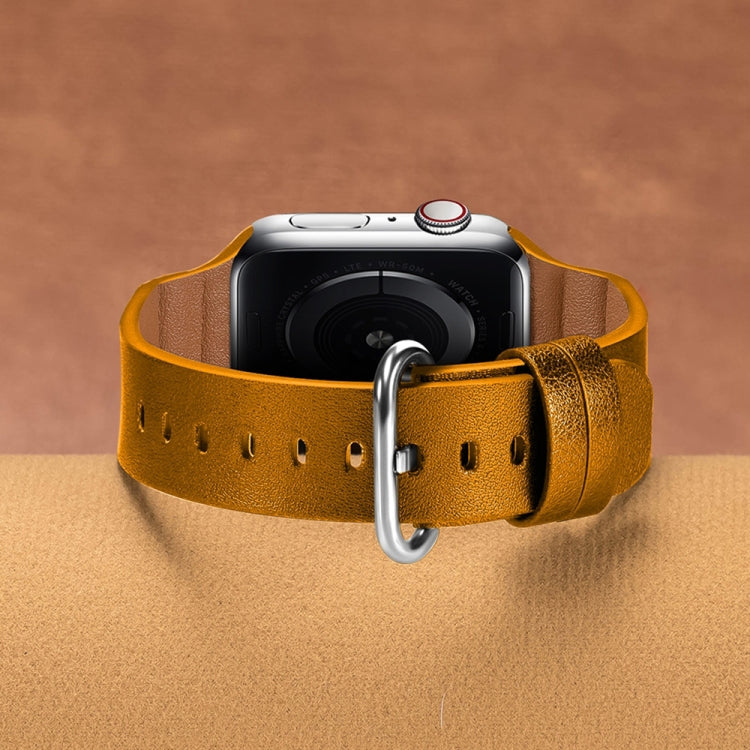 Lisslune | Leather Watch Bands for Apple Watch Series 7 45mm / 6 & SE & 5 & 4 44mm / 3 & 2 & 1 42mm (Yellow)