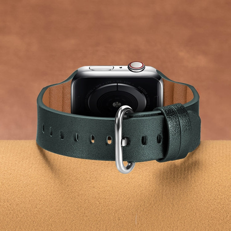 Lisslune | Leather Watch Bands for Apple Watch Series 7 45mm / 6 & SE & 5 & 4 44mm / 3 & 2 & 1 42mm (Green)