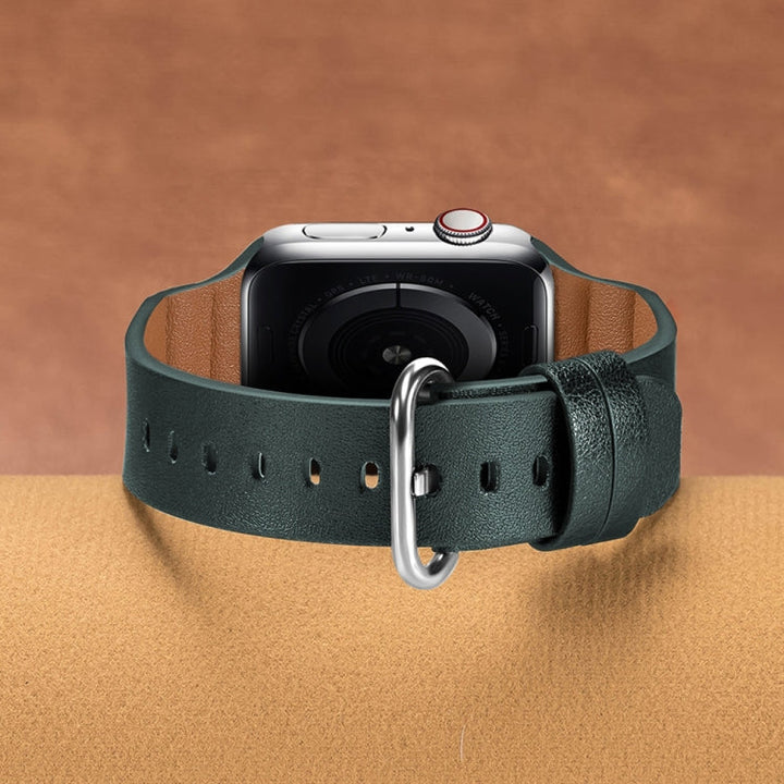 Lisslune | Leather Watch Bands for Apple Watch Series 7 45mm / 6 & SE & 5 & 4 44mm / 3 & 2 & 1 42mm (Green)