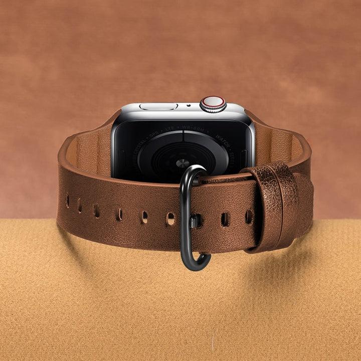 Lisslune | leather watch bands for Apple Watch Series 7 45mm / 6 & SE & 5 & 4 44mm / 3 & 2 & 1 42mm (Brown)