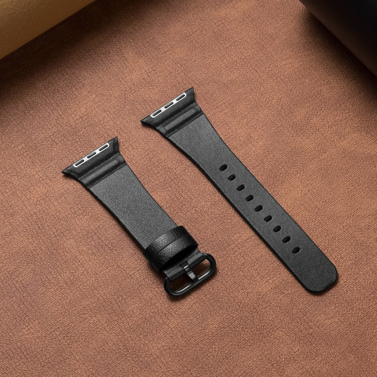Lisslune | Leather Watch Band for Apple Watch Series 7 41mm / 6 & SE & 5 & 4 40mm / 3 & 2 & 1 38mm (Black)