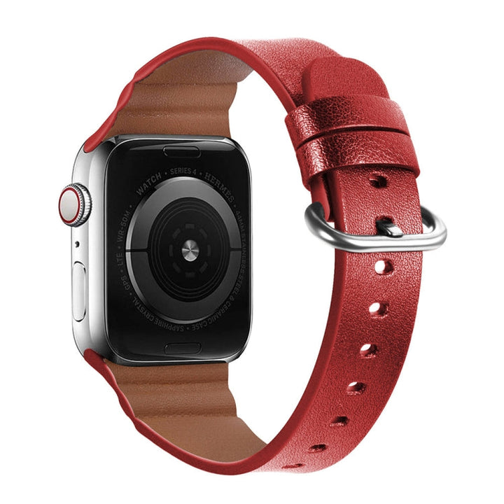 Lisslune | leather watch bands for Apple Watch Series 7 41mm / 6 & SE & 5 & 4 40mm / 3 & 2 & 1 38mm (Red)