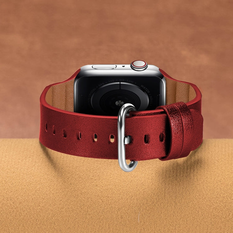 Lisslune | leather watch bands for Apple Watch Series 7 41mm / 6 & SE & 5 & 4 40mm / 3 & 2 & 1 38mm (Red)