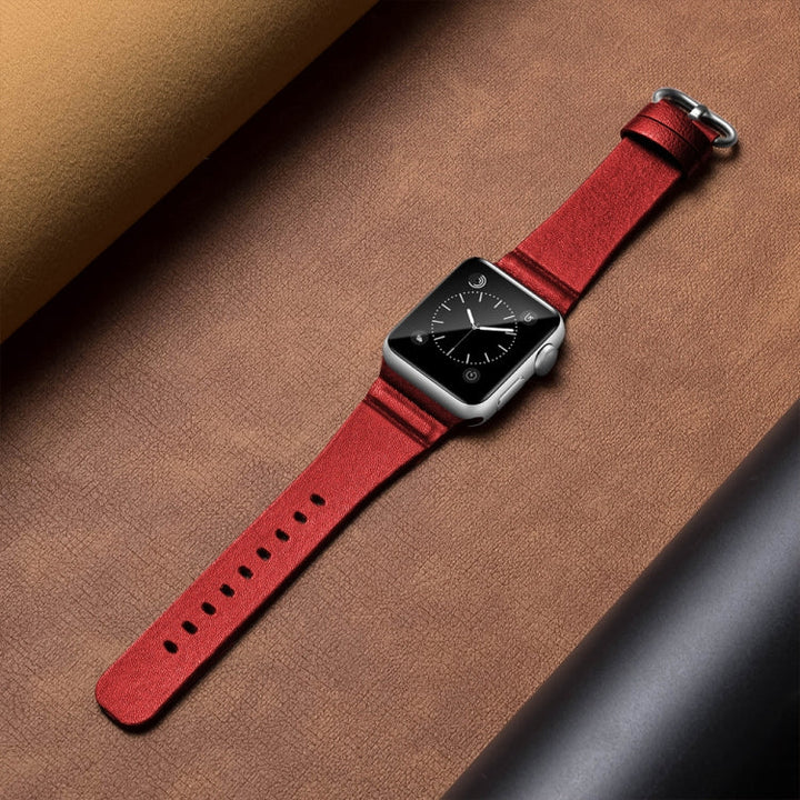Lisslune | leather watch bands for Apple Watch Series 7 41mm / 6 & SE & 5 & 4 40mm / 3 & 2 & 1 38mm (Red)