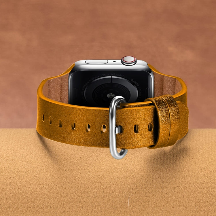 Lisslune | Leather Bracelets for Apple Watch Series 7 41mm / 6 & SE & 5 & 4 40mm / 3 & 2 & 1 38mm (Yellow)