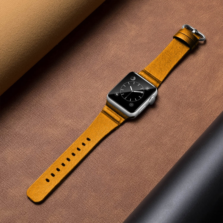 Lisslune | Leather Bracelets for Apple Watch Series 7 41mm / 6 & SE & 5 & 4 40mm / 3 & 2 & 1 38mm (Yellow)