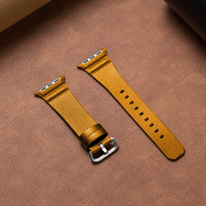 Lisslune | Leather Bracelets for Apple Watch Series 7 41mm / 6 & SE & 5 & 4 40mm / 3 & 2 & 1 38mm (Yellow)