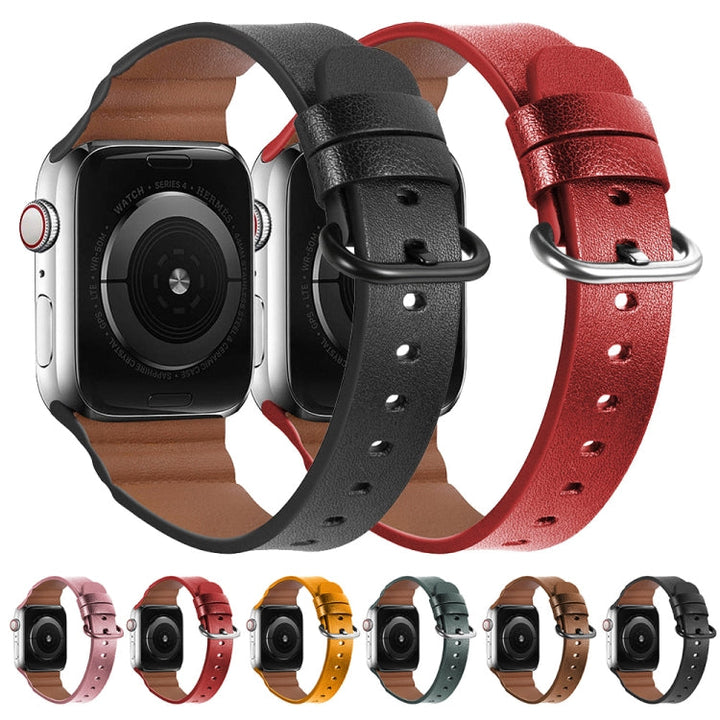 Lisslune | leather watch bands for Apple Watch Series 7 41mm / 6 & SE & 5 & 4 40mm / 3 & 2 & 1 38mm (Green)